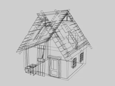 US House 1 Low-poly 3D model