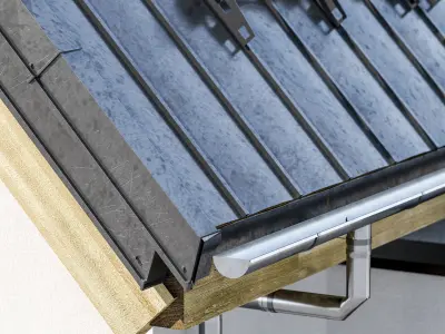 Modern house 14 at night 3D model