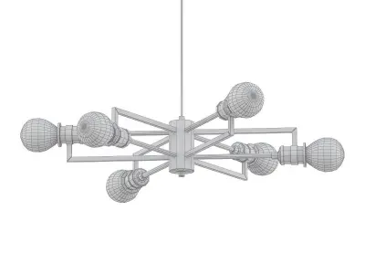 Tommie Dimmable Sputnik Modern Linear Chandelier 3D model