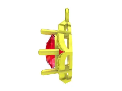 Round Halo Gemstone Pendant 4950 3D print model