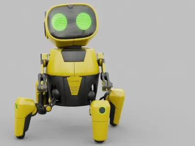 Toy robot rigged - animated character 3D model