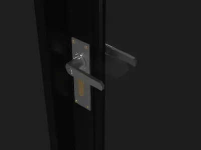 Aluminum Door 900mm Free low-poly 3D model