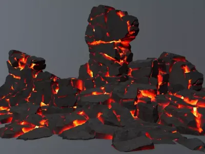 Volcanic Stone Low-poly 3D model