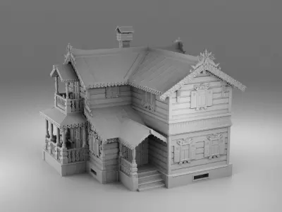 Carved house 3D print model