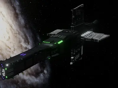 Spaceship star wars with lights 3D model