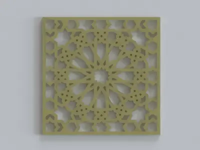 Islamic architectural panel 3D model