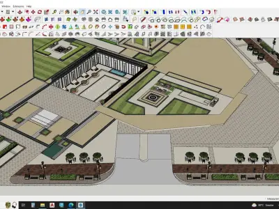 Sketchup shopping mall landscape 3d model 3D model