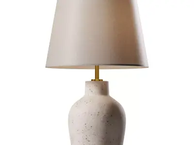 cream ceramic table lamp 3D model