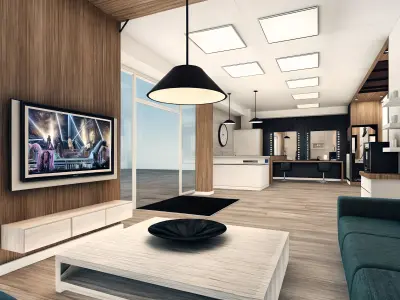 Modern Women Hair Salon Low-poly 3D model