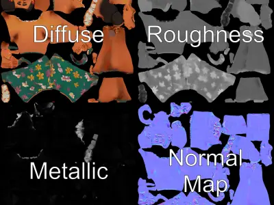 Tropical Islander Character Model Rigged and Animated Low-poly 3D model