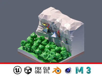 land 96A Low-poly 3D model