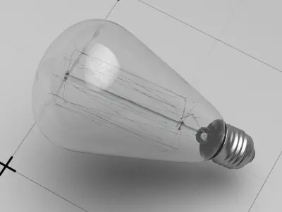 Vintage Light Bulb 3D Model 3D model