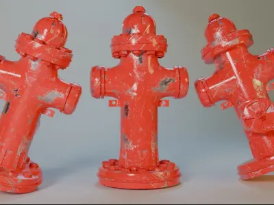 Realistic Fire Hydrant 3D model Low-poly 3D model