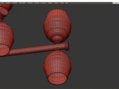 HONEYCOMB CHANDELIER Low-poly 3D model