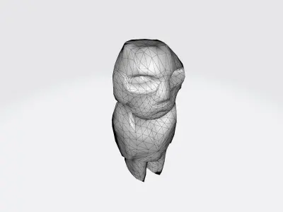 Old stone totem Low-poly 3D model