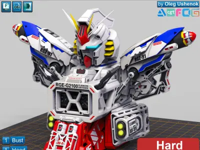 Mech Warrior Hard Surface Kitbash 1 of 20 3D model