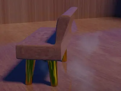 Wooden sofa  Free low-poly 3D model