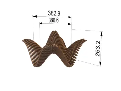 parametric wood lamp 3mm file 3D print model