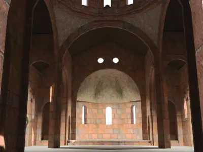 Armenian Talin Cathedral reconstruction 3D model