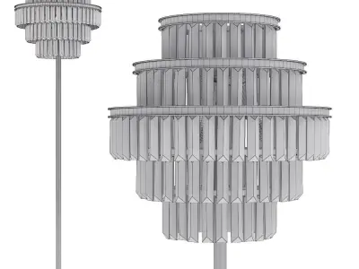 Restoration Hardware ALAINE CRYSTAL CLEAR GLASS FLOOR LAMP Brass 3D model