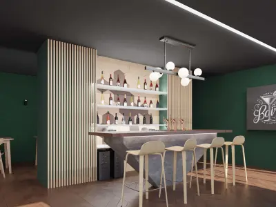 Blender scene modern bar  3D model