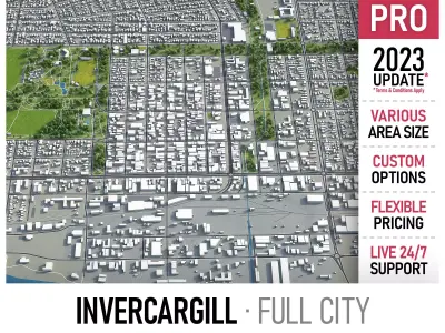 Invercargill  Low-poly 3D model