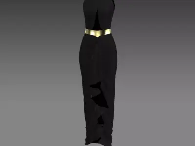 halter neck tie waist window Low-poly 3D model