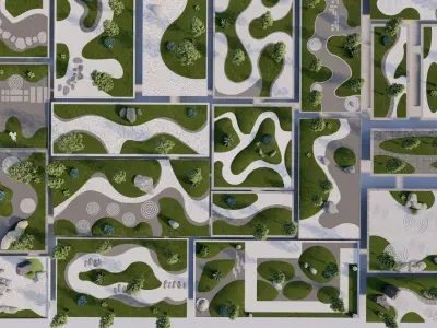 pack park-public park-pack Landscape 3D model