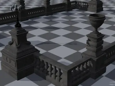 Modular parapet 3D model