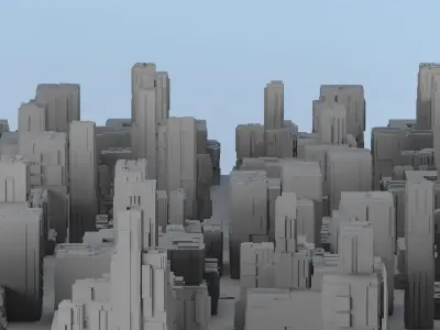 PACK OF Buildings Low-poly 3D model Low-poly 3D model