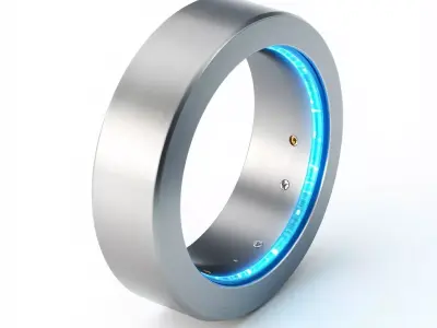 Futuristic Glowing SciFi Ring Component Low-poly 3D model