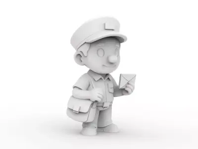 Cartoon Postman 3D Printable 3D print model