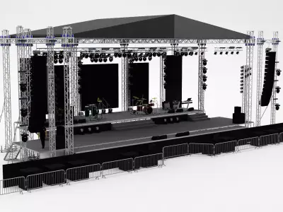 Detailed Equipped Festival Stage 3D model