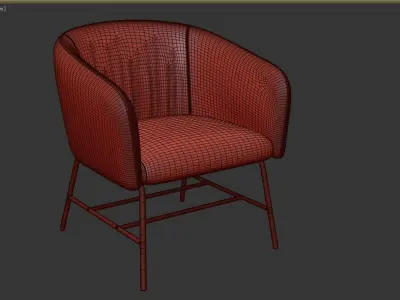 Ramsey resting chair light grey 3D model