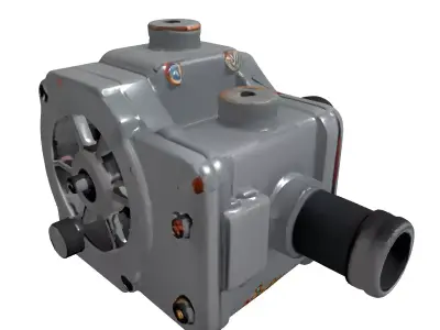 Rusty Industrial Machinery Component Low-poly 3D model