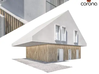 Modern house 15 at night 3D model