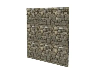 Stone Wall Low-poly 3D model
