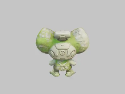 Cute Chunky Alien Low-poly 3D model