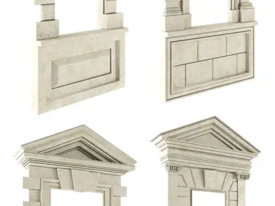 Classic Architecture Door and window portals 3D model