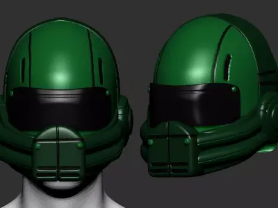 helmet high poly sculpt 3d printable  3D model 100