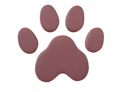Dog Paw Print v1 002 Low-poly 3D model