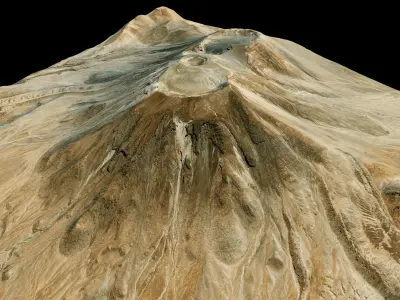 Lascar stratovolcano 3d terrain model Low-poly 3D model