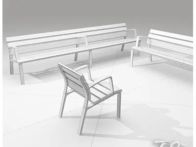 BENCH NEOLIVIANO 3D model