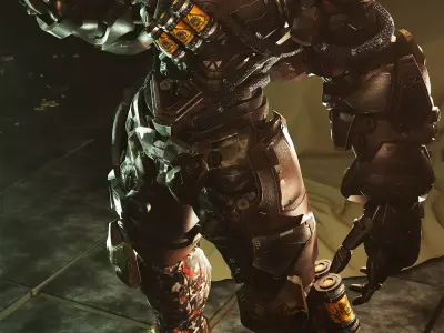 Sci-fi Heavy Combat Armor Character Low-poly 3D model