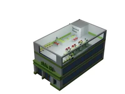 Low Poly BANK Model store 3D model