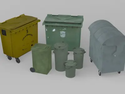 Garbage Containers and Bins 3D model