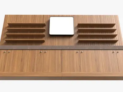 Booth Stand Kiosk without Roof 3D model