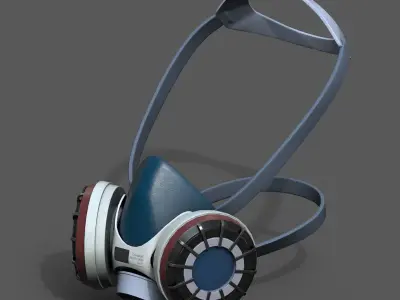 Gas mask respirator military combat 3d model low poly  Low-poly 3D model