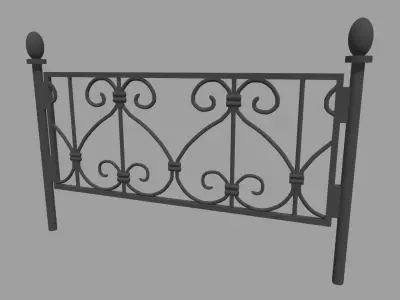 Fence 010 Low-poly 3D model