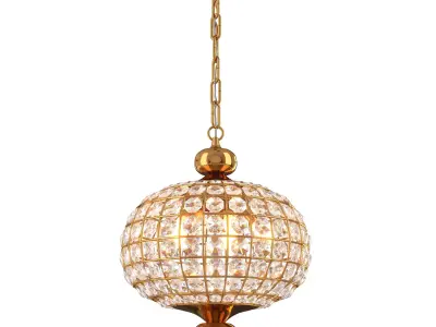 Round Crystal Pendant Light 3D model